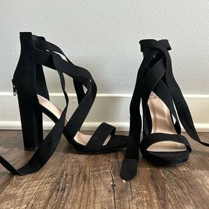 Strappy black heel
